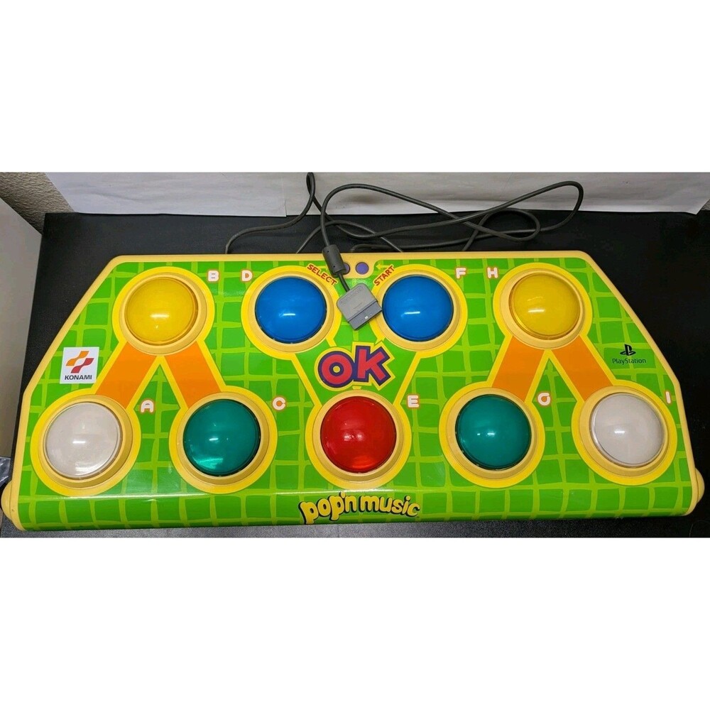 Pop'n Music Arcade Style Controller Sony Playstation2 PS2 PS1 CIB US SELLER